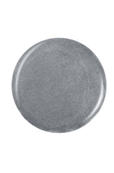 Silver - metallic round shape nail polish sample color swatch in white background